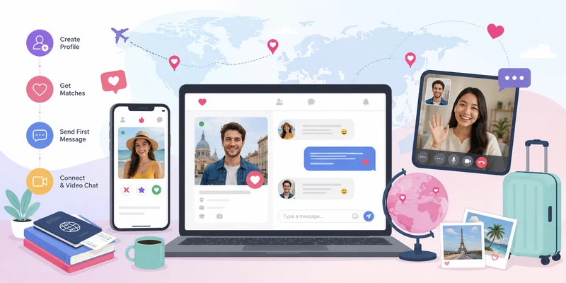 Processus de rencontre internationale en ligne