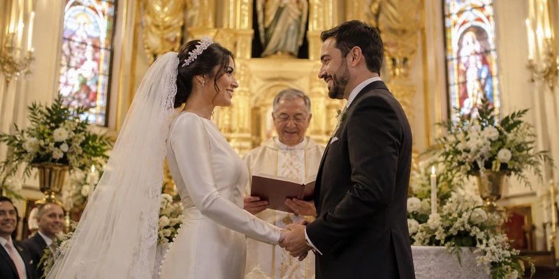 Mariage vénézuélien traditionnel avec cérémonie religieuse et coutumes